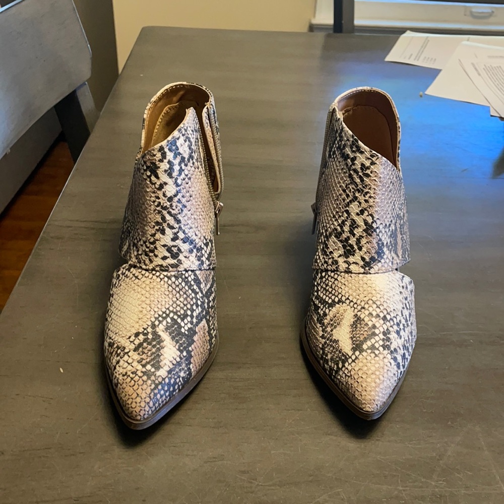 Snake skin booties